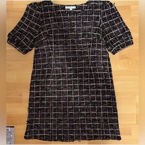 Cleo Multicolor Grid Pattern Sweater Dress